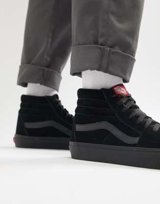 Vans Sk8-Hi suede trainers in black | ASOS