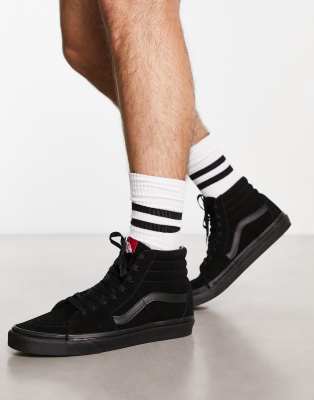 Vans Sk8-Hi suede trainers in black - ASOS Price Checker