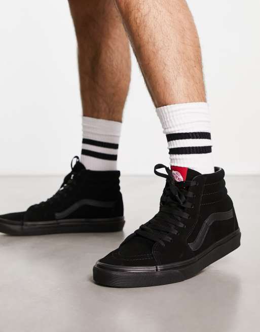 Vans sk8 hi black outfit men's sale