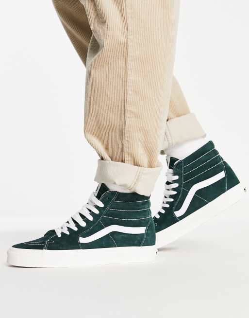 Vans SK8-Hi Suede trainers in green | ASOS