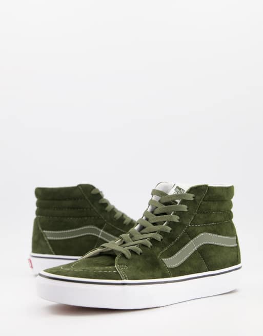 Olive green high top on sale vans