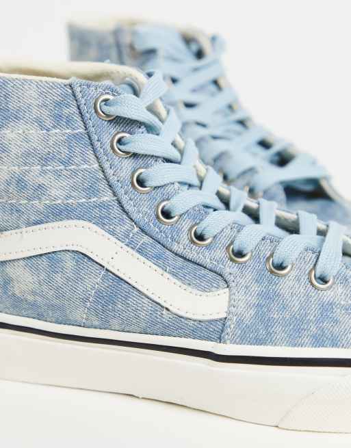 Verraad aspect Glimp Vans SK8-Hi Tapered Denim Destroy sneakers in sky blue | ASOS