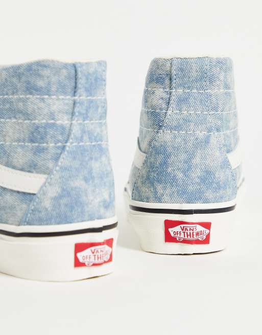 Vans SK8 Hi Tapered Denim Destroy sneakers in sky blue ASOS