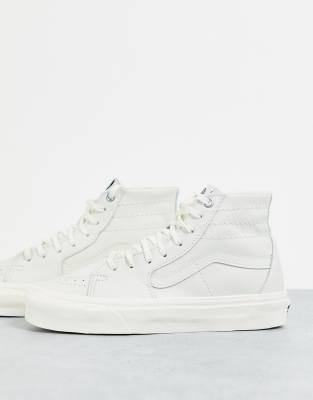 vans old skool high top white leather