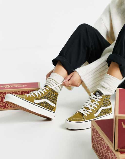 Vans with leopard print hot sale stripe