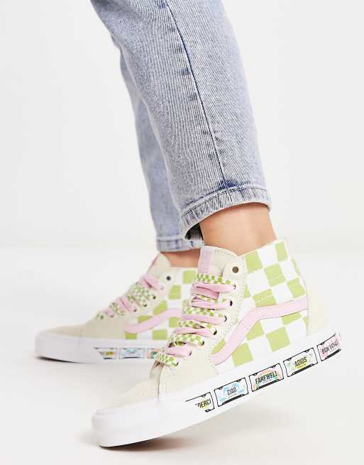 Green and hot sale pink sneakers