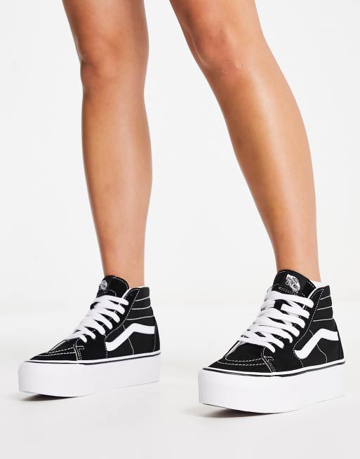 Vans SK8 Hi tapered Stackform in black and white