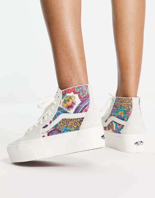 Vans SK8-Hi Tapered Stackform paisley sneakers in multi | ASOS