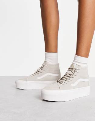 Vans - SK8-Hi Tapered Stackform - Sneaker in Beige mit Schnürsenkeln im Wanderschuh-Design-Neutral