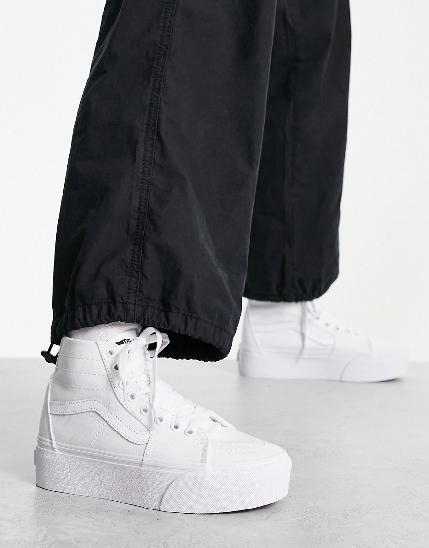 Vans Sk8-Hi Tapered Stackform sneakers in triple white