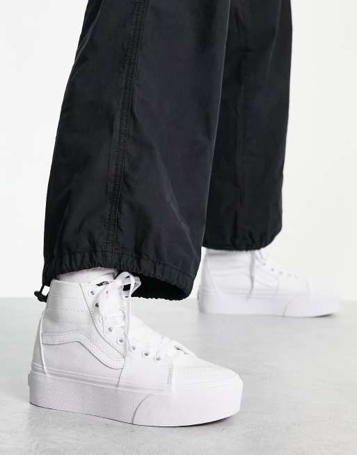 Likken Onbevreesd Presentator Vans Sk8-Hi Tapered Stackform sneakers in triple white | ASOS