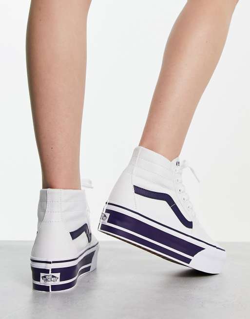 Vans high tops clearance white with black stripe