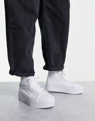 Vans SK8-Hi tapered Stackform trainers in white  - ASOS Price Checker
