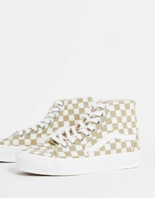 brown checkerboard vans