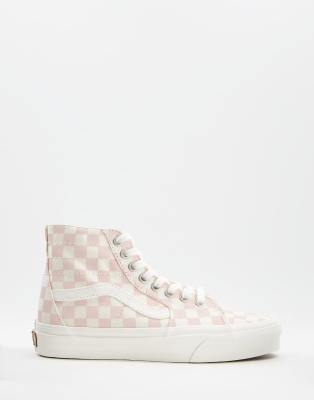 Vans pink shop checkerboard high tops