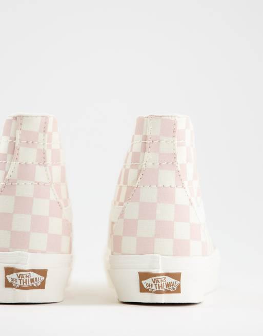 Vans sk8 hi pink on sale checkerboard