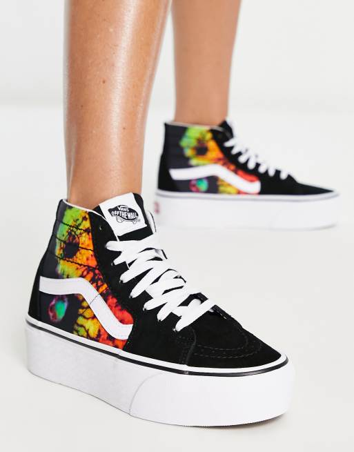 terug logboek Reclame Vans - SK8-Hi Tapered - Tie-dye sneakers met hoge zool in multi | ASOS