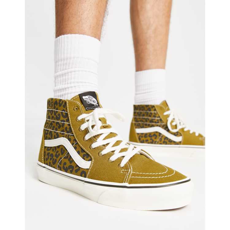 Vans SK8 Hi tapered trainers in brown leopard print ASOS