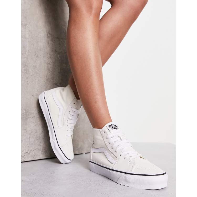 Vans sk8 hi off on sale white