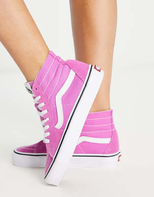 pink vans high top sneakers