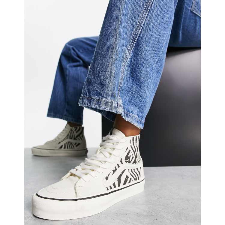 vans sk8-hi tapered skate shoe - denim