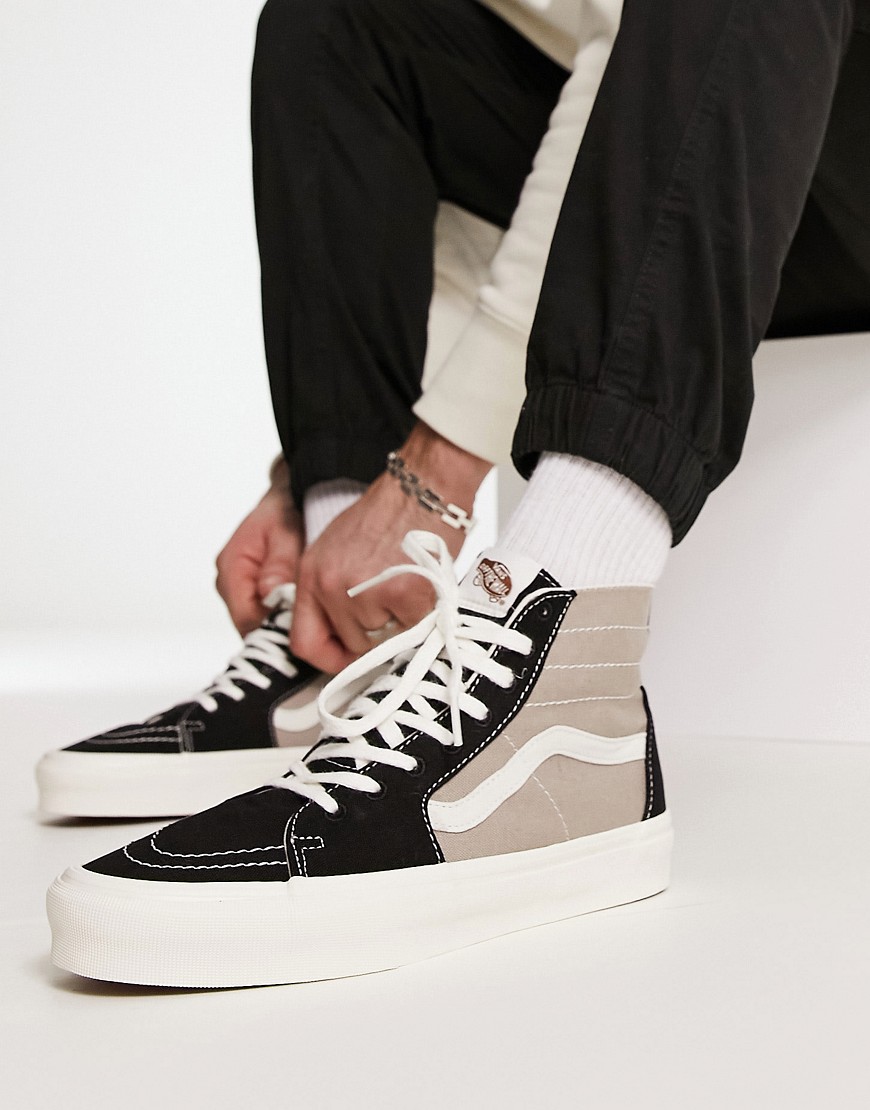 Vans Sk8-hi Tapered Theory Sneakers In Black/beige