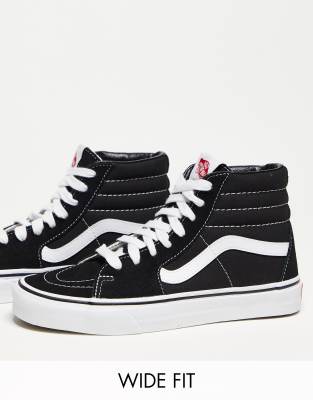 Vans SK8-Hi trainers in black wide fit