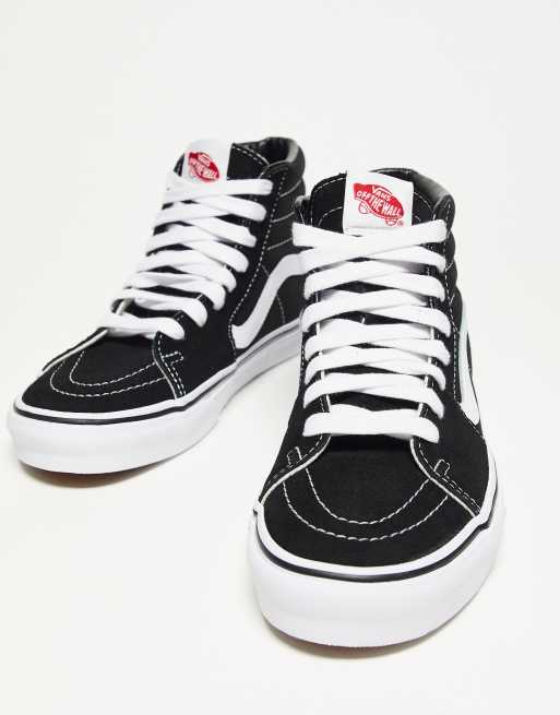 Vans SK8 Hi trainers in black wide fit