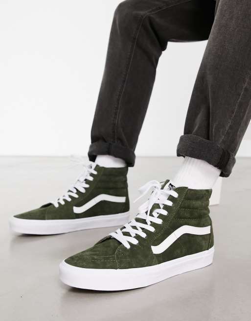 Army green shop high top vans