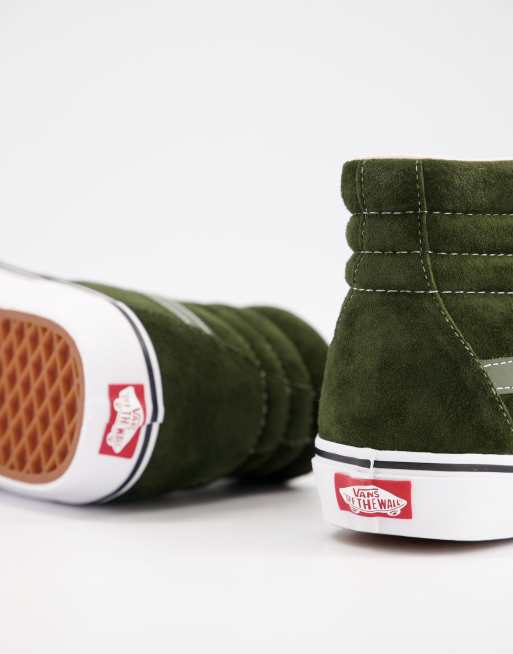 Vans sk8 hi slim deals khaki hi top trainers