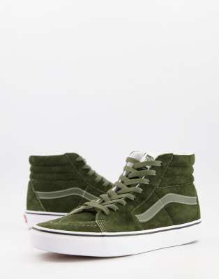 army green and black vans