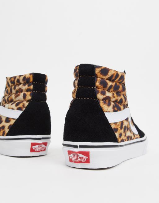 Leopard print sale high top vans