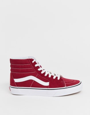 Vans Sk8 Hi trainers in red ASOS