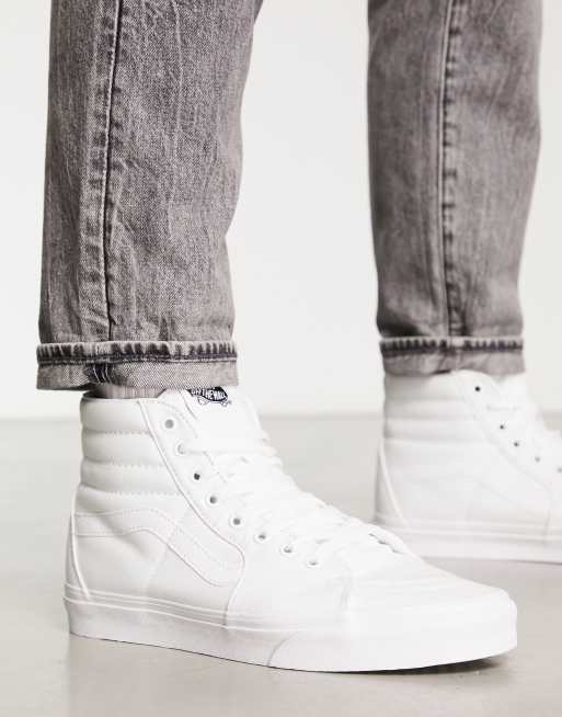 Vans SK8-Hi trainers in white | ASOS