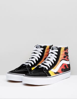 vans basse con fiamme