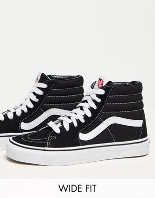 Vans SK8-Hi wide fit trainers in black and white