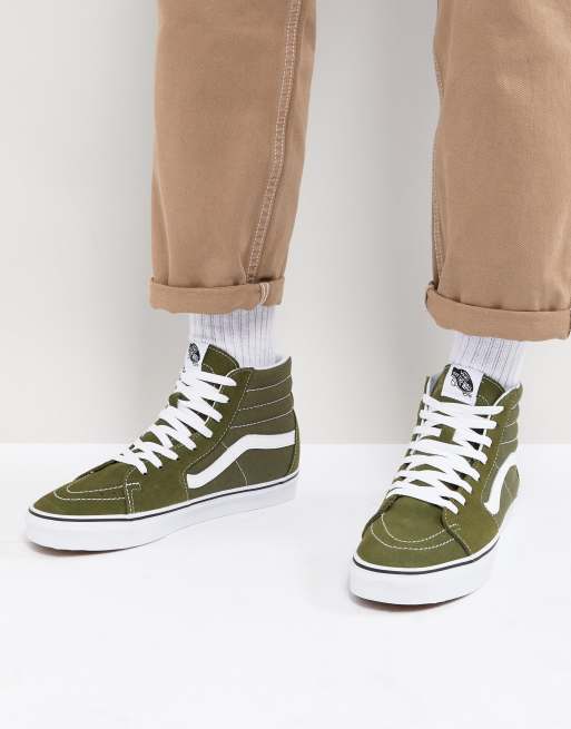 Vans SK8-Hi Trainers In Khaki | ASOS