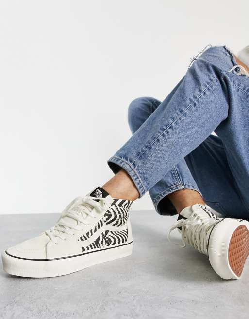 Vans – Sk8-Hi – Zwężane buty sportowe we wzór w paski zebry 