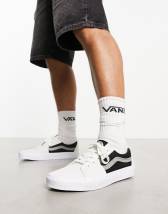 Vans Sk8 Low Sneakers in wit met zwarte streep op de zijkant