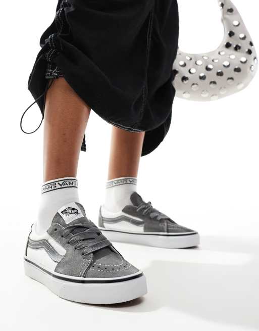 Vans - Sk8-Low - Baskets basses bicolores - Blanc et gris ciment