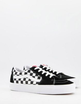 Vans Sk8-Low checkerboard suede sneakers in black - ASOS Price Checker