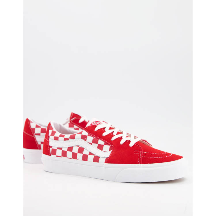 Mens red cheap checkerboard vans