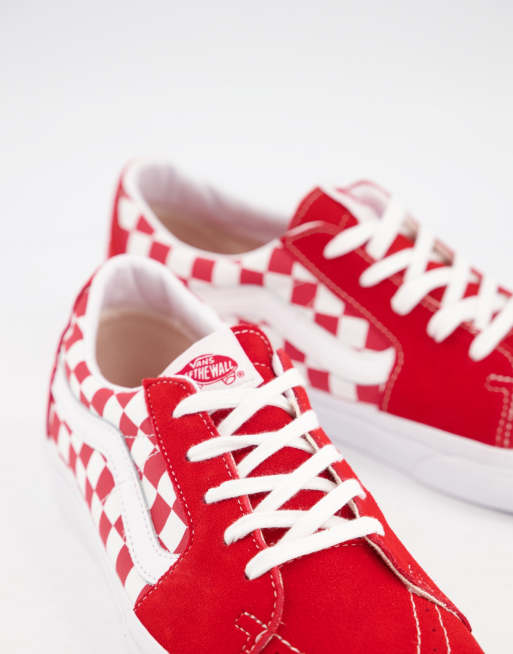 Red on sale vans checkerboard