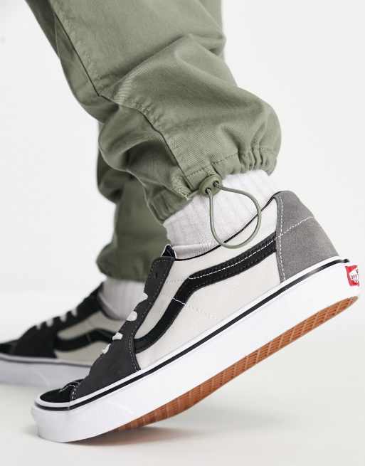 Black and white color block clearance vans