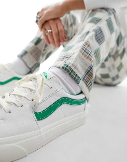 Vans white outlet green