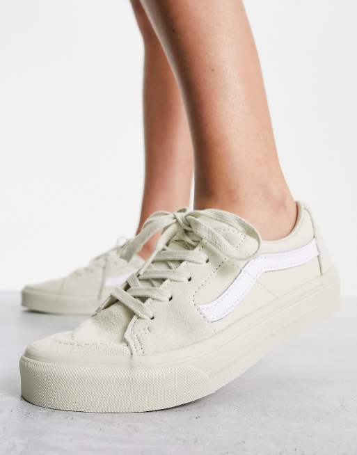 Vans – SK8-Low – Naturvita och vita sneakers , 3 av 4