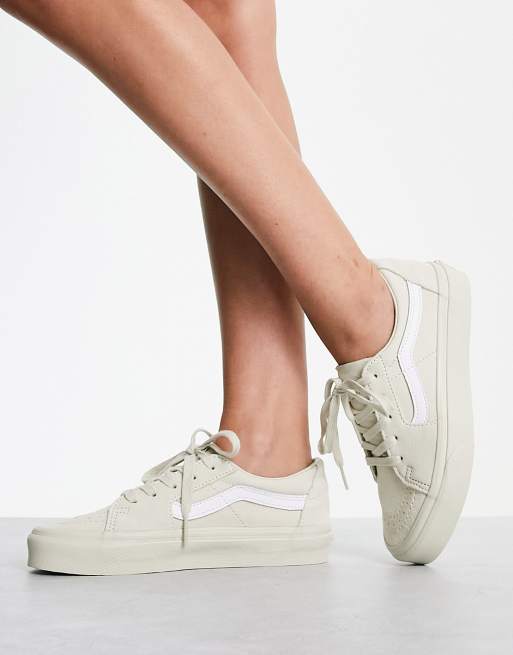 Vans – SK8-Low – Naturvita och vita sneakers , 4 av 4