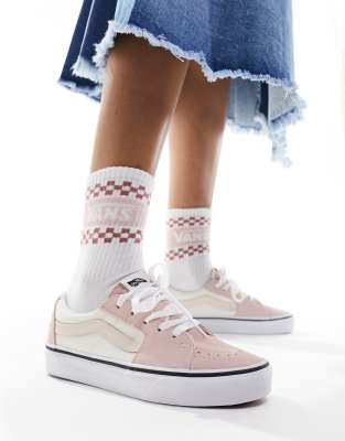 Vans - Sk8-Low - Sneaker in 2-farbigem Rauch-Rosé-Rosa