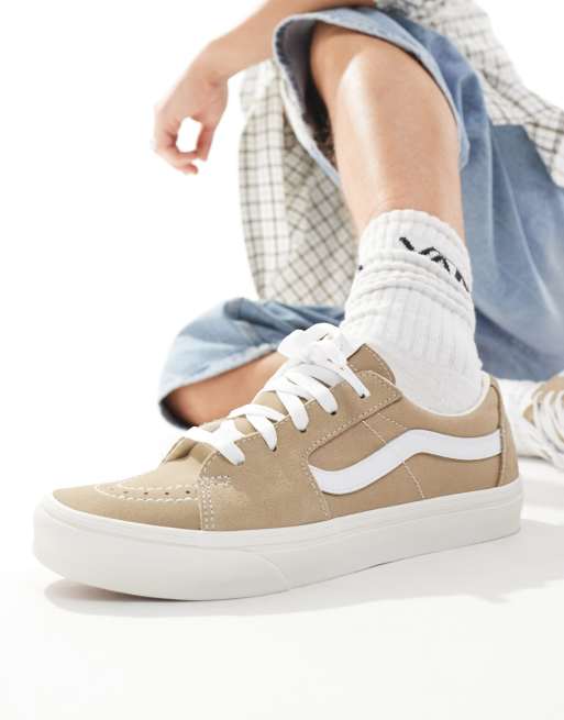 Vans – SK8 Low – Sneaker in Hellbraun und Weiß