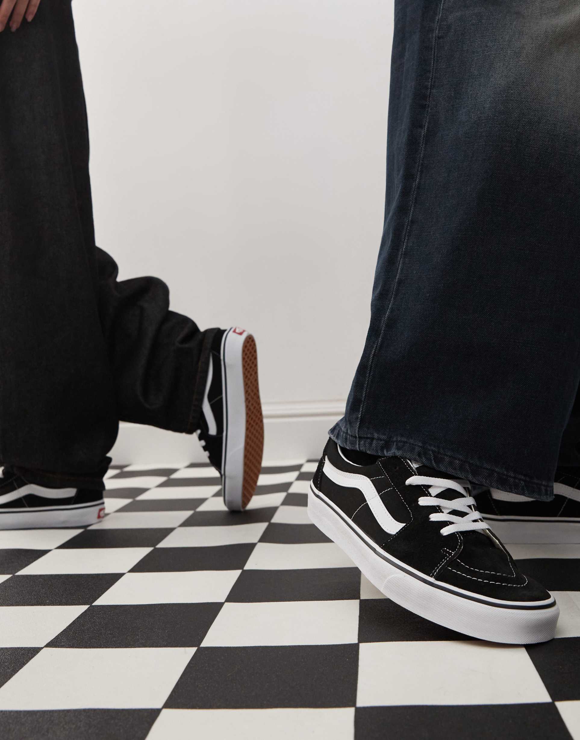 vans sk8-low sneakers in black and white